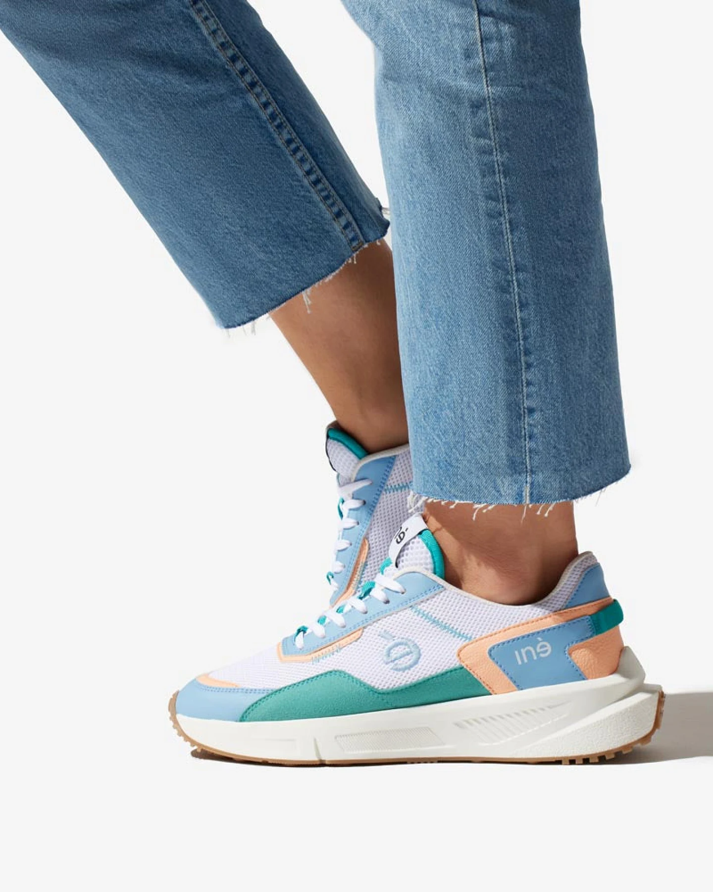 Iné Herren vegan Sneaker Vibes Koralle Und Pastellblau – Ansicht 2
