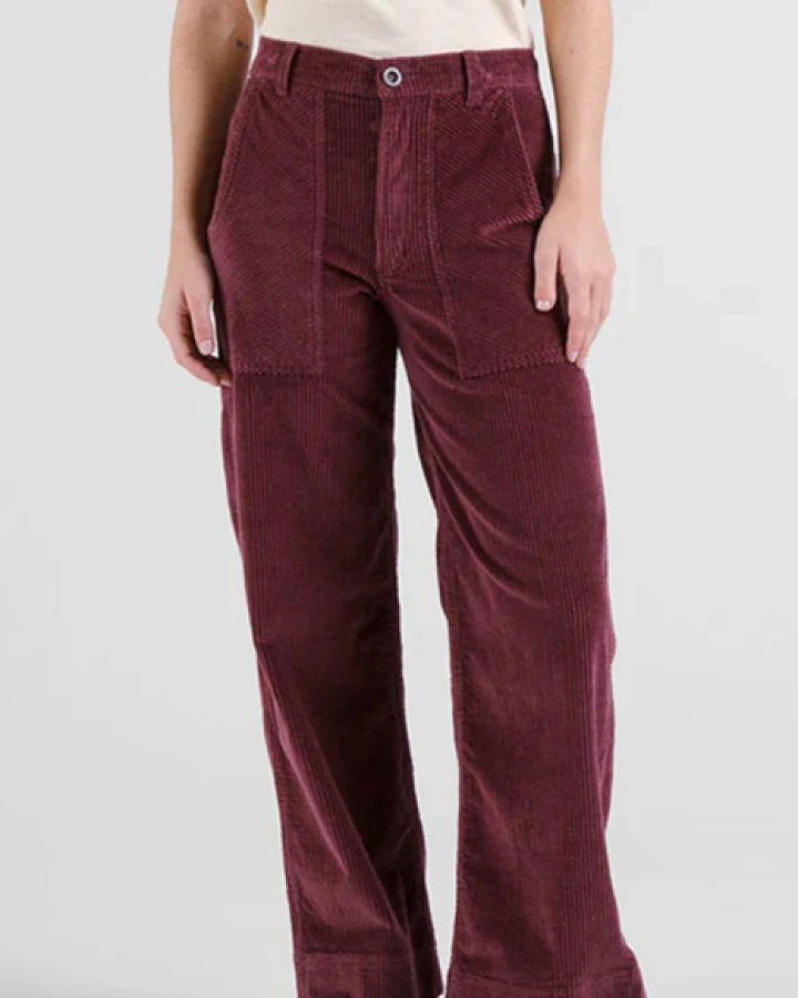 DEDICATED Damen vegan Hose Vara Workwear Feige Rot