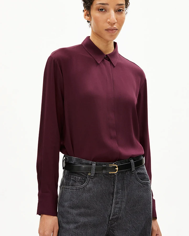 ARMEDANGELS Damen vegan Bluse Larisaana Cranberry