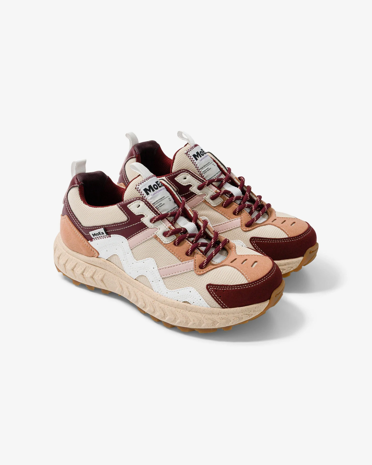 MoEa Herren vegan Sneaker Gen7 Trauben Beige & Wein – Ansicht 2