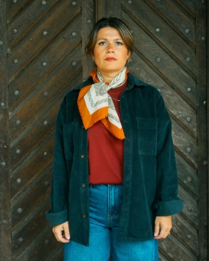 DIRTS Damen vegan Überhemd Cord Marine