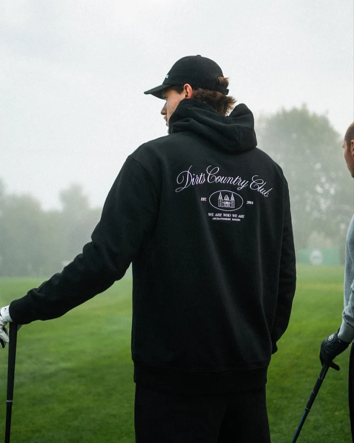DIRTS Herren vegan Hoodie Classic Country Club Schwarz
