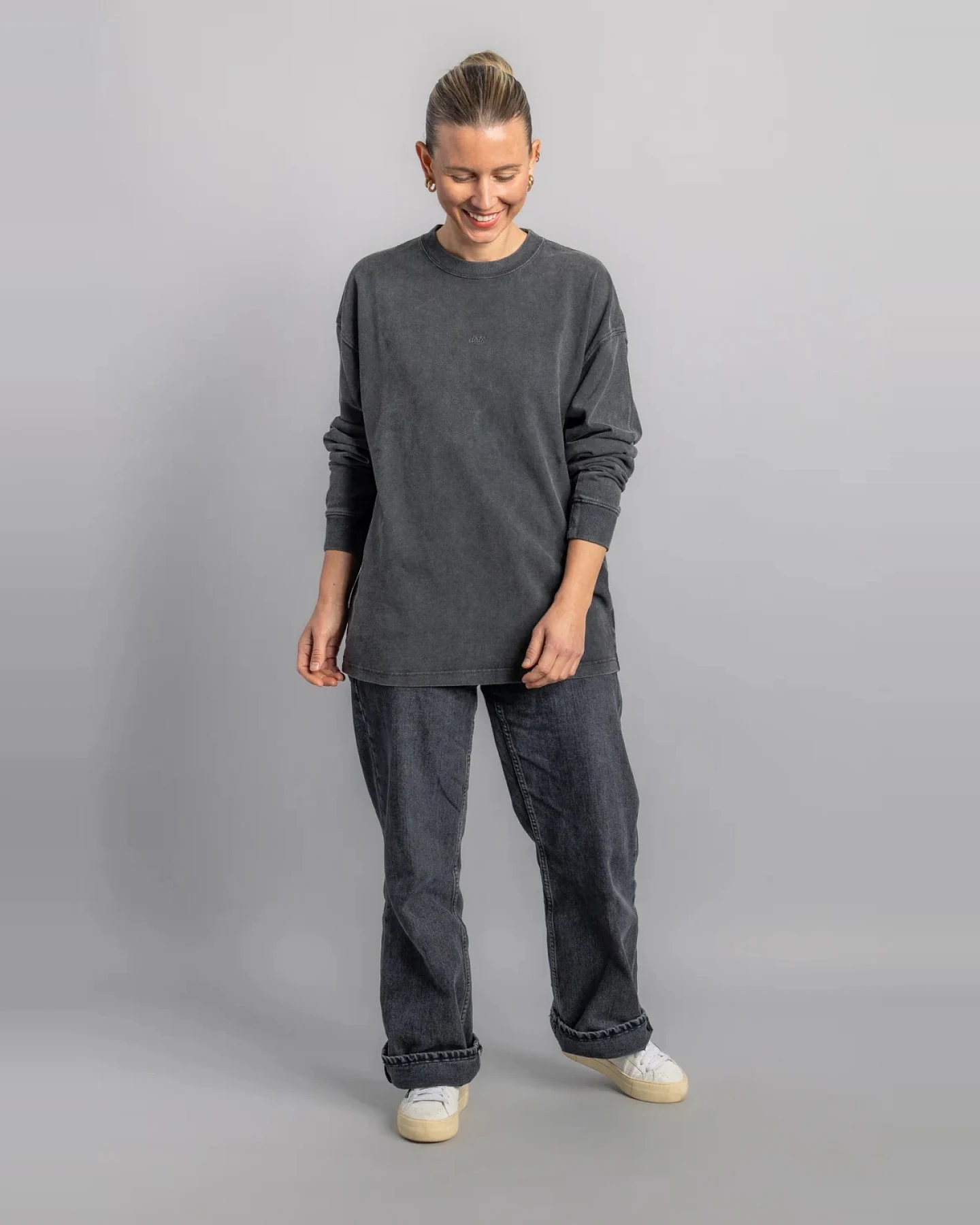 DIRTS Herren vegan Longsleeve Faded Black – Ansicht 2