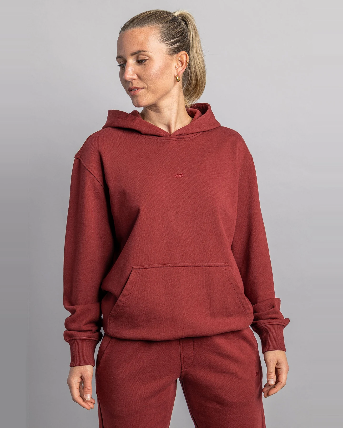 DIRTS Herren vegan Hoodie Classic Royal Burgundy – Ansicht 2
