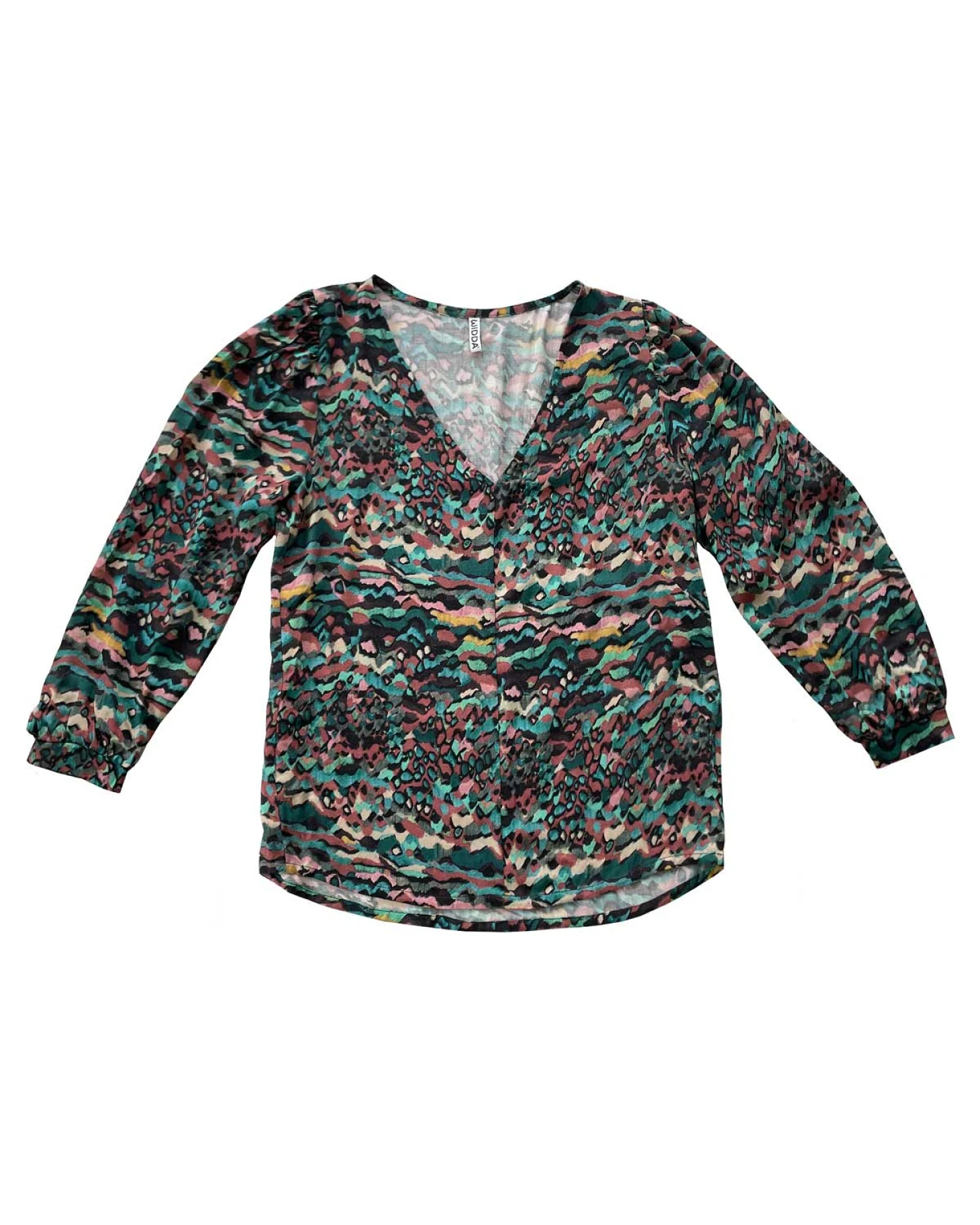 WiDDA Damen vegan Bluse Lubo Mit Grafikdruck Mehrfarbig – Ansicht 2