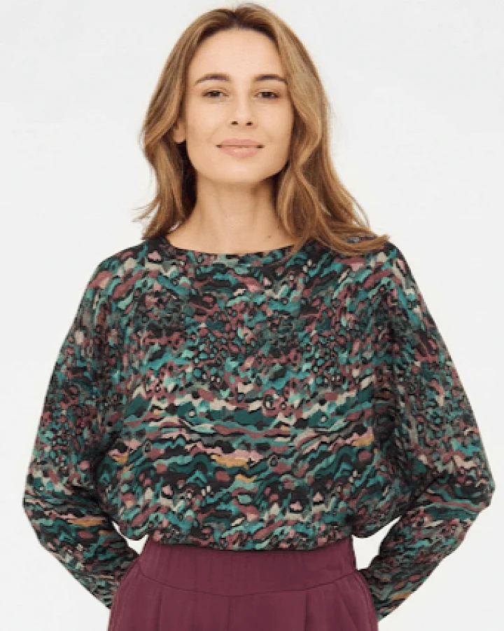 WiDDA Damen vegan Longsleeve Slabby Mehrfarbig