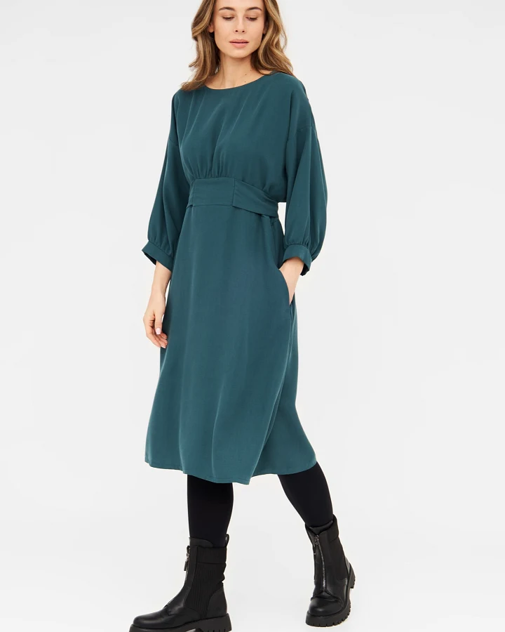 WiDDA Damen vegan Kleid Lisanne Petrol