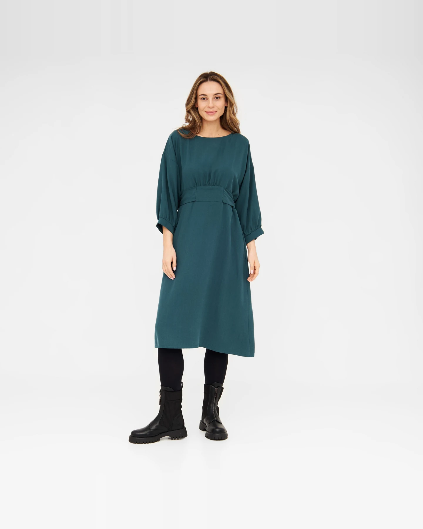 WiDDA Damen vegan Kleid Lisanne Petrol – Ansicht 2