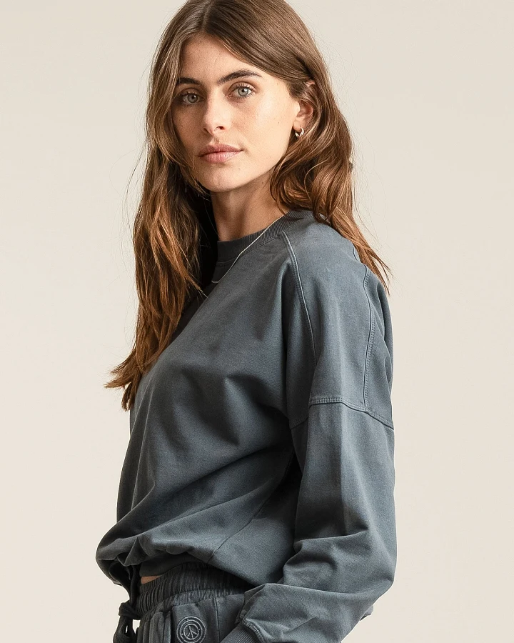 KOMODO Damen vegan Sweatshirt Dawn Gewaschen Schwarz