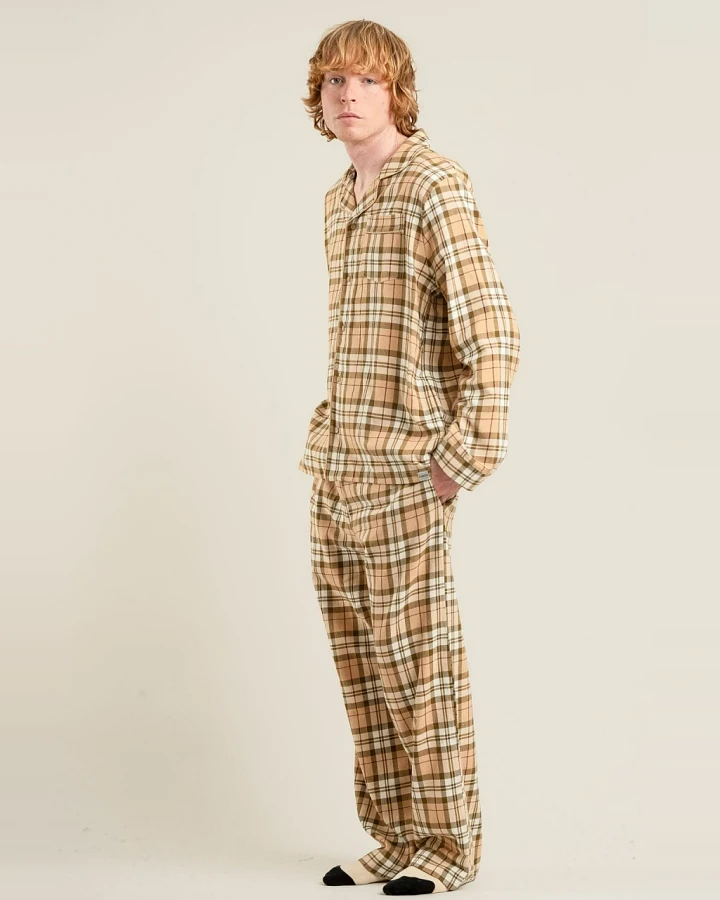 KOMODO Herren vegan Pyjama Set Jim Jam Sand
