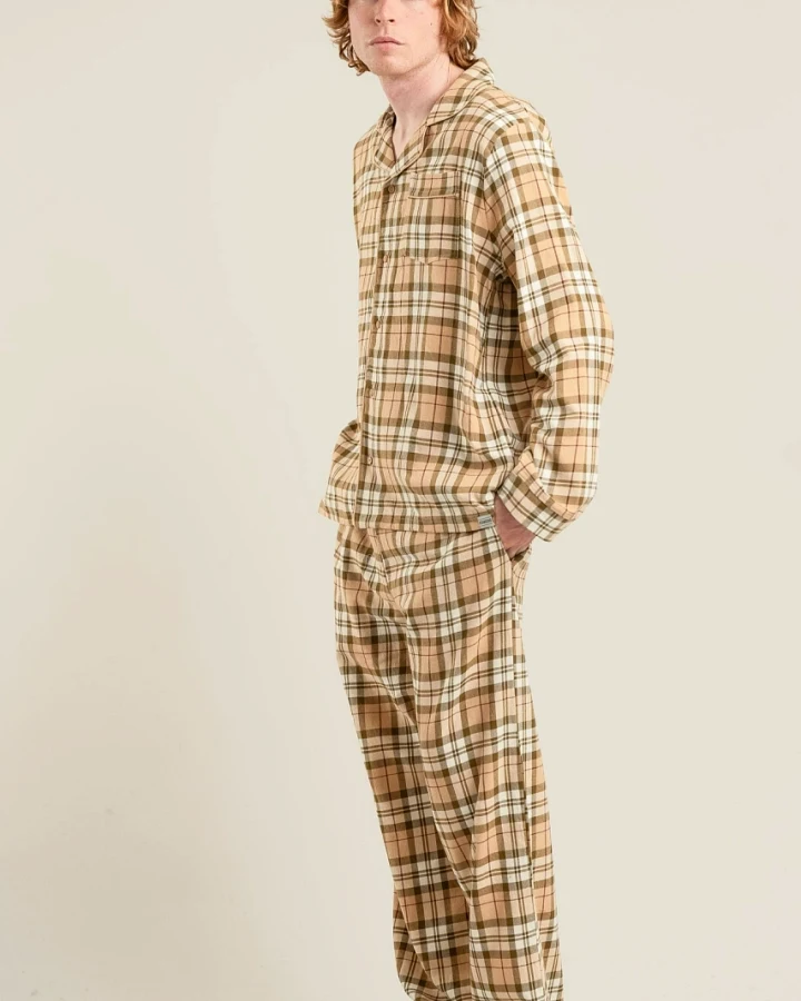 KOMODO Herren vegan Pyjama Set Jim Jam Sand