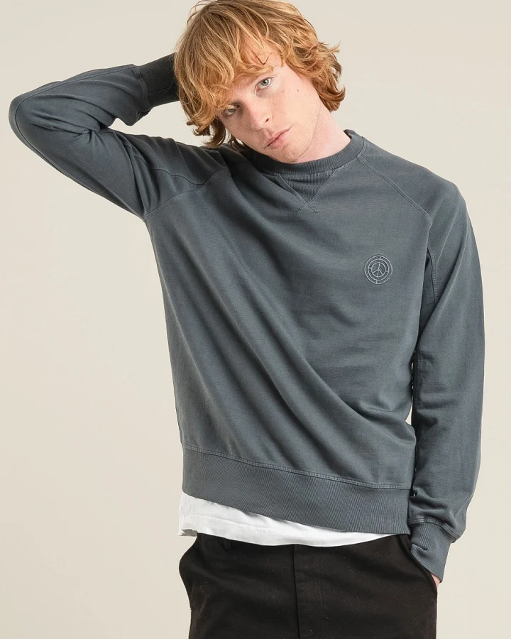 KOMODO Herren vegan Sweatshirt Anton Washed Schwarz