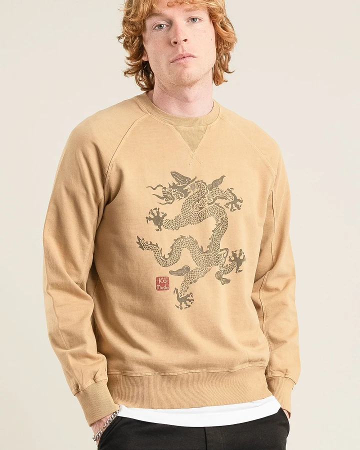 KOMODO Herren vegan Sweatshirt Drache Croissant