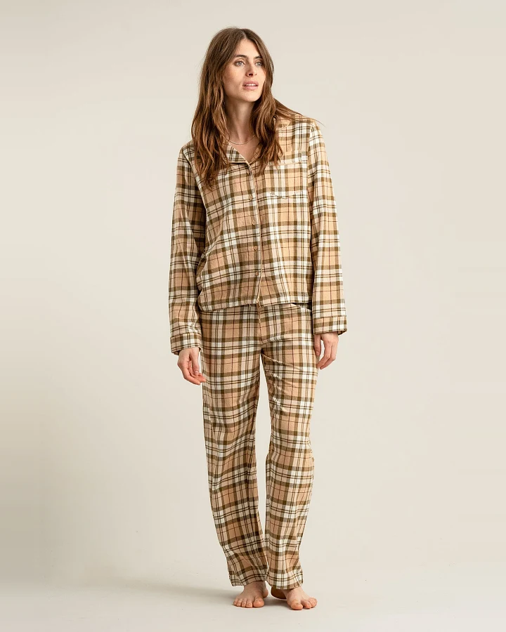 KOMODO Damen vegan Pyjama Set Jim Jam Sand