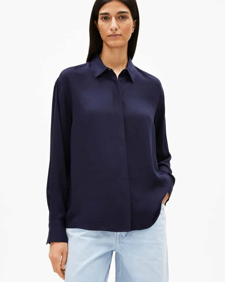 ARMEDANGELS Damen vegan Longsleeve Larisaana Blau