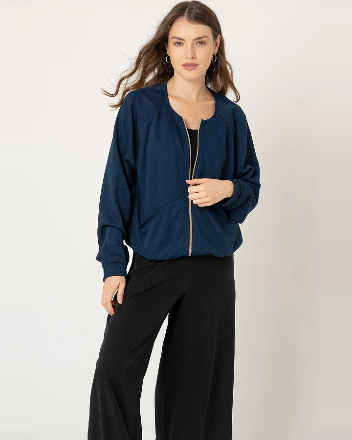 LOVJOI Damen vegan Jacke Blouson Boca Nightfall Blau