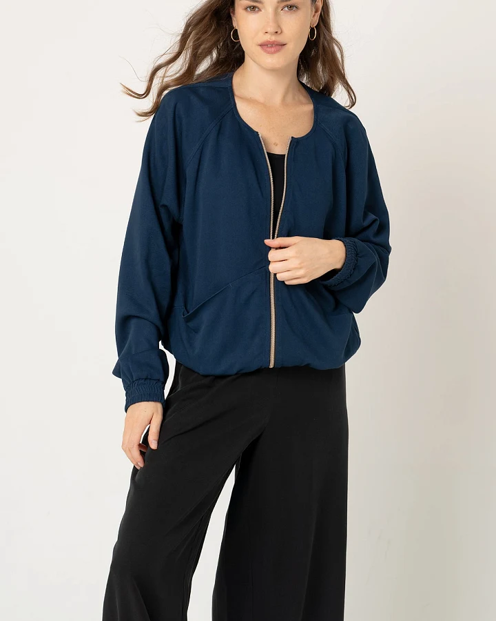 LOVJOI Damen vegan Jacke Blouson Boca Nightfall Blau