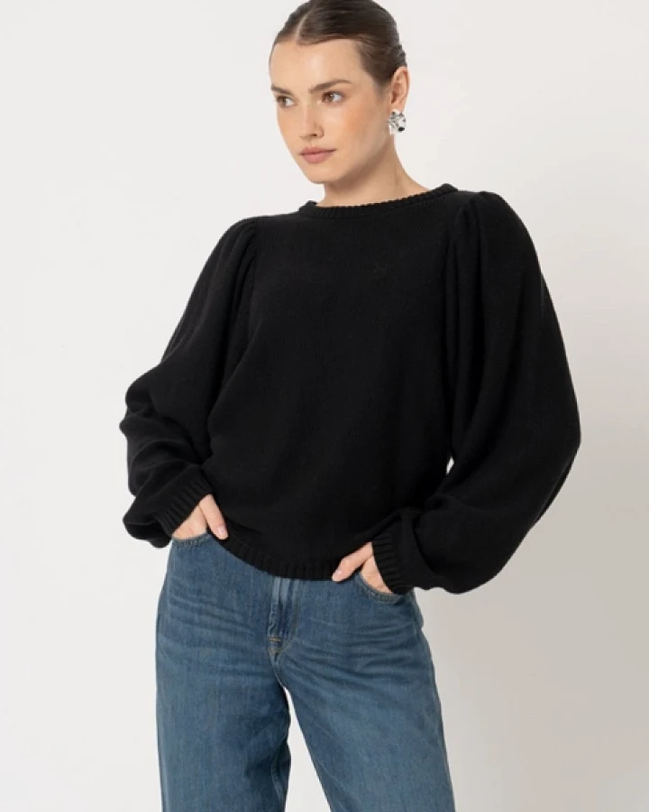 LOVJOI Damen vegan Pullover Kylindra Schwarz
