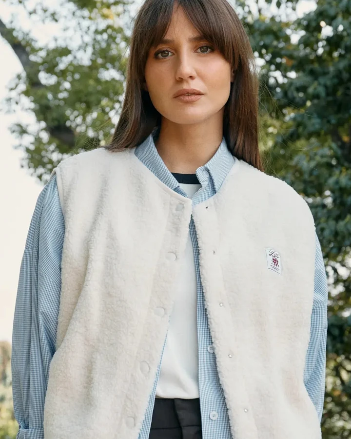 Zèta Damen vegan Weste Sherpa Beige