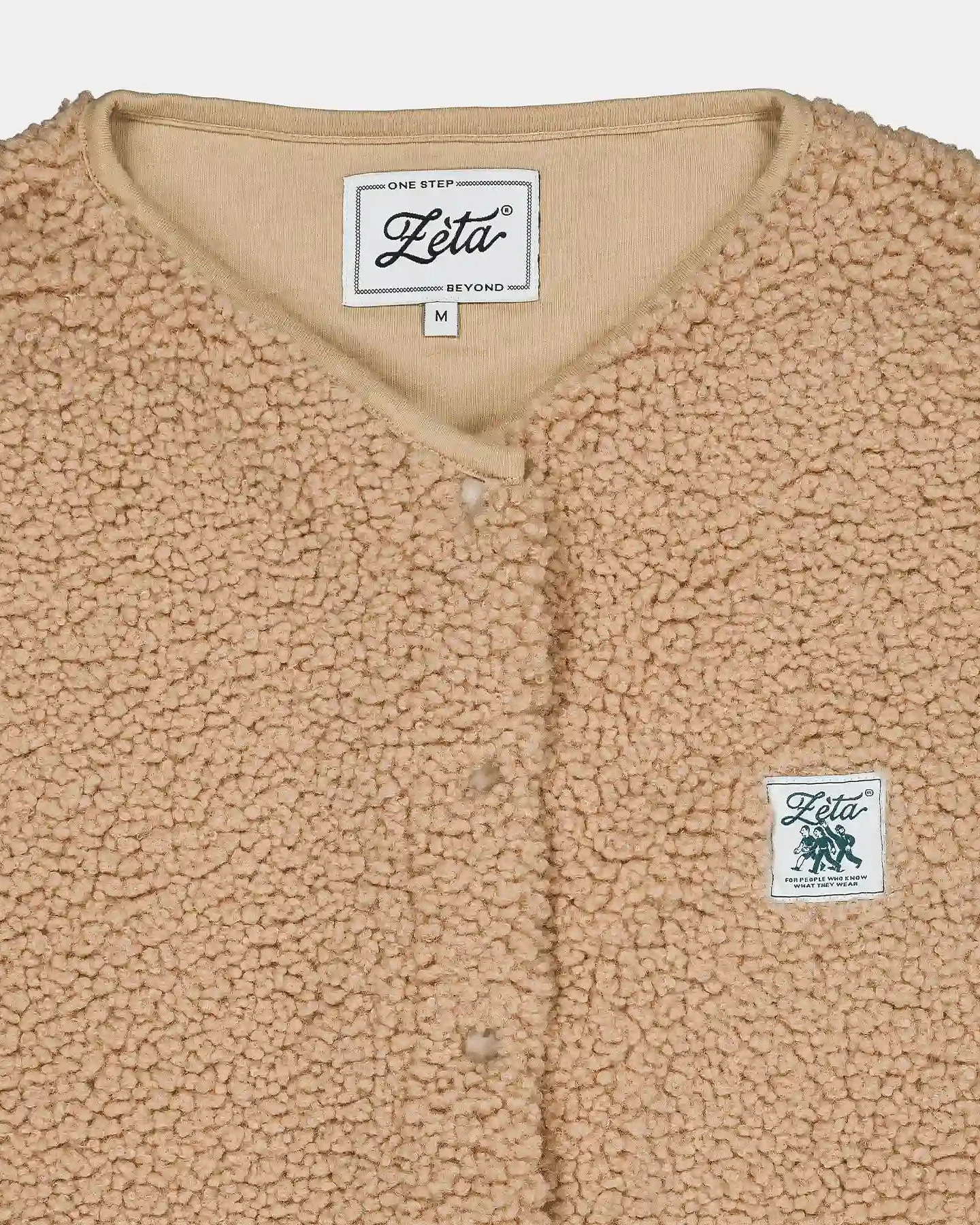 Zèta Damen vegan Weste Sherpa Camel Beige – Ansicht 2