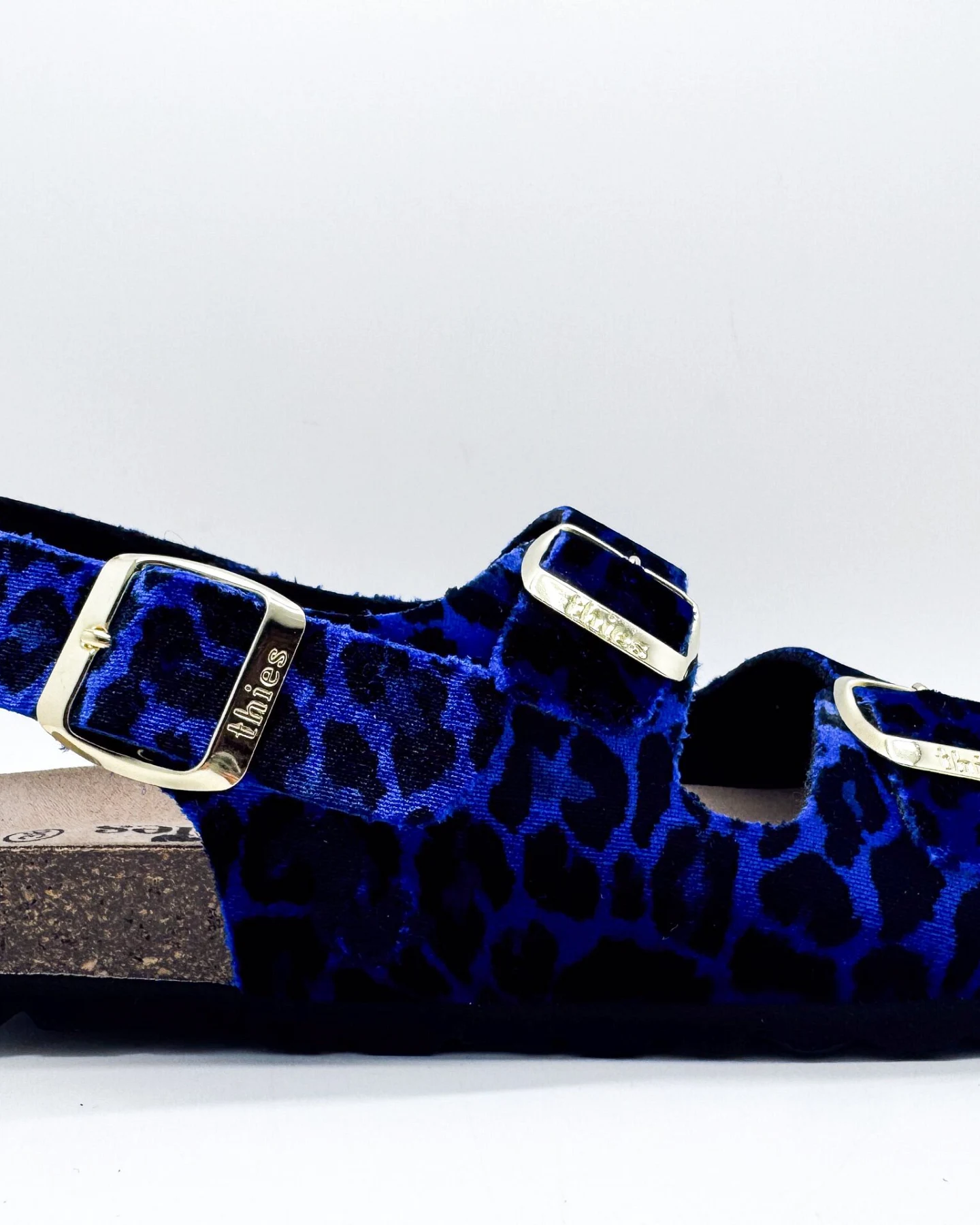 thies Damen vegan Sandalen Rec Backstrap Leo Blau – Ansicht 2