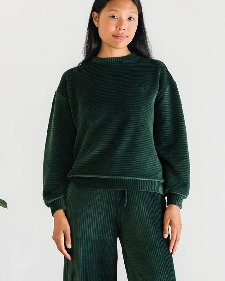 TWOTHIRDS Damen vegan Sweatshirt Oleny Dunkelgrün