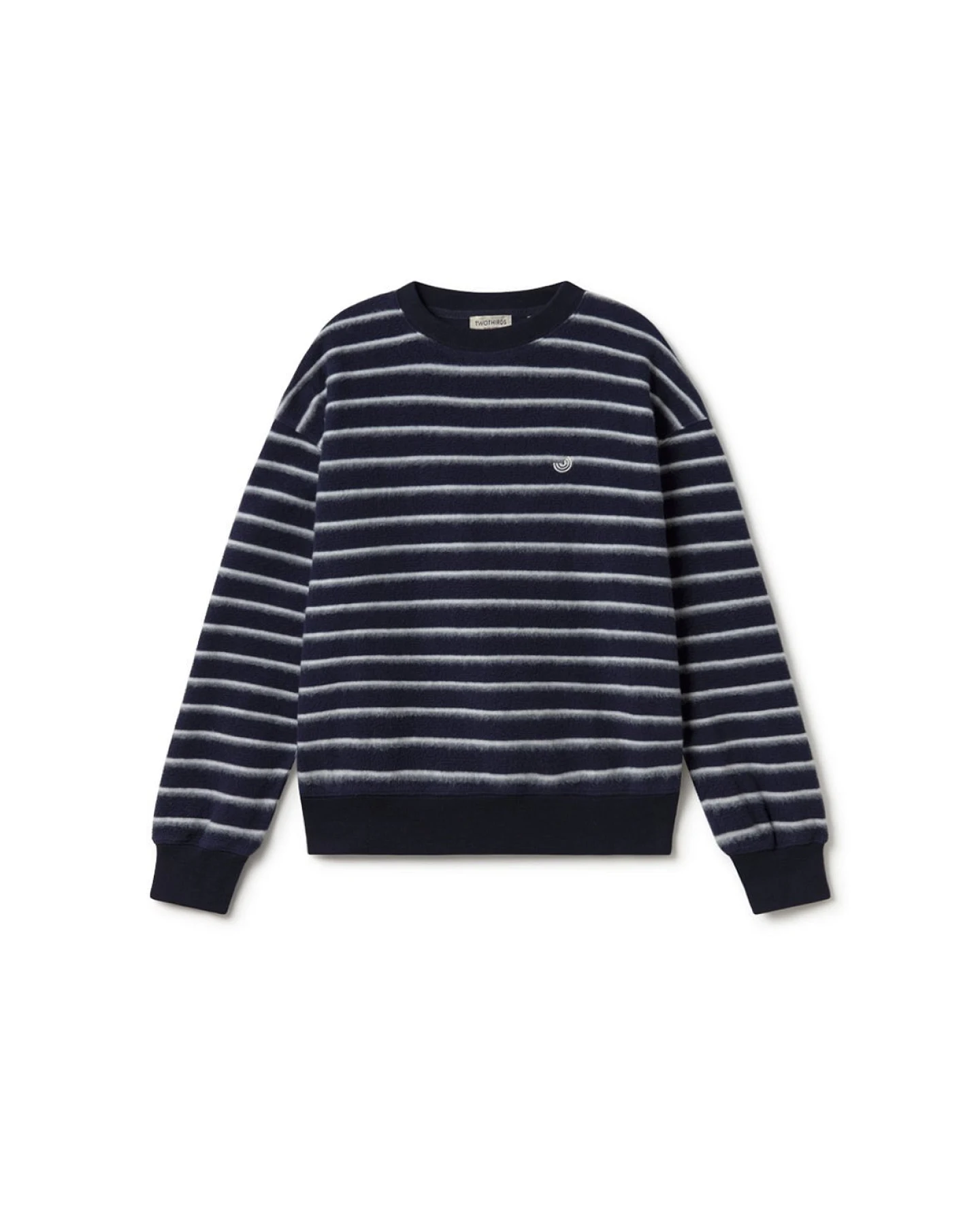 TWOTHIRDS Damen vegan Sweatshirt Fanad Marineblau Gestreift – Ansicht 2