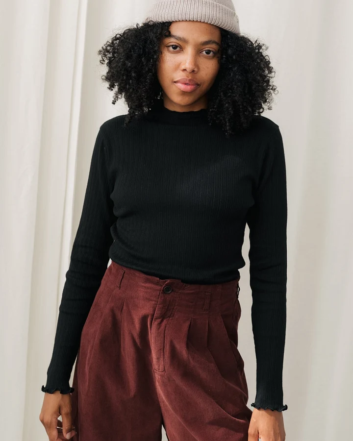TWOTHIRDS Damen vegan Top Etajima Schwarz