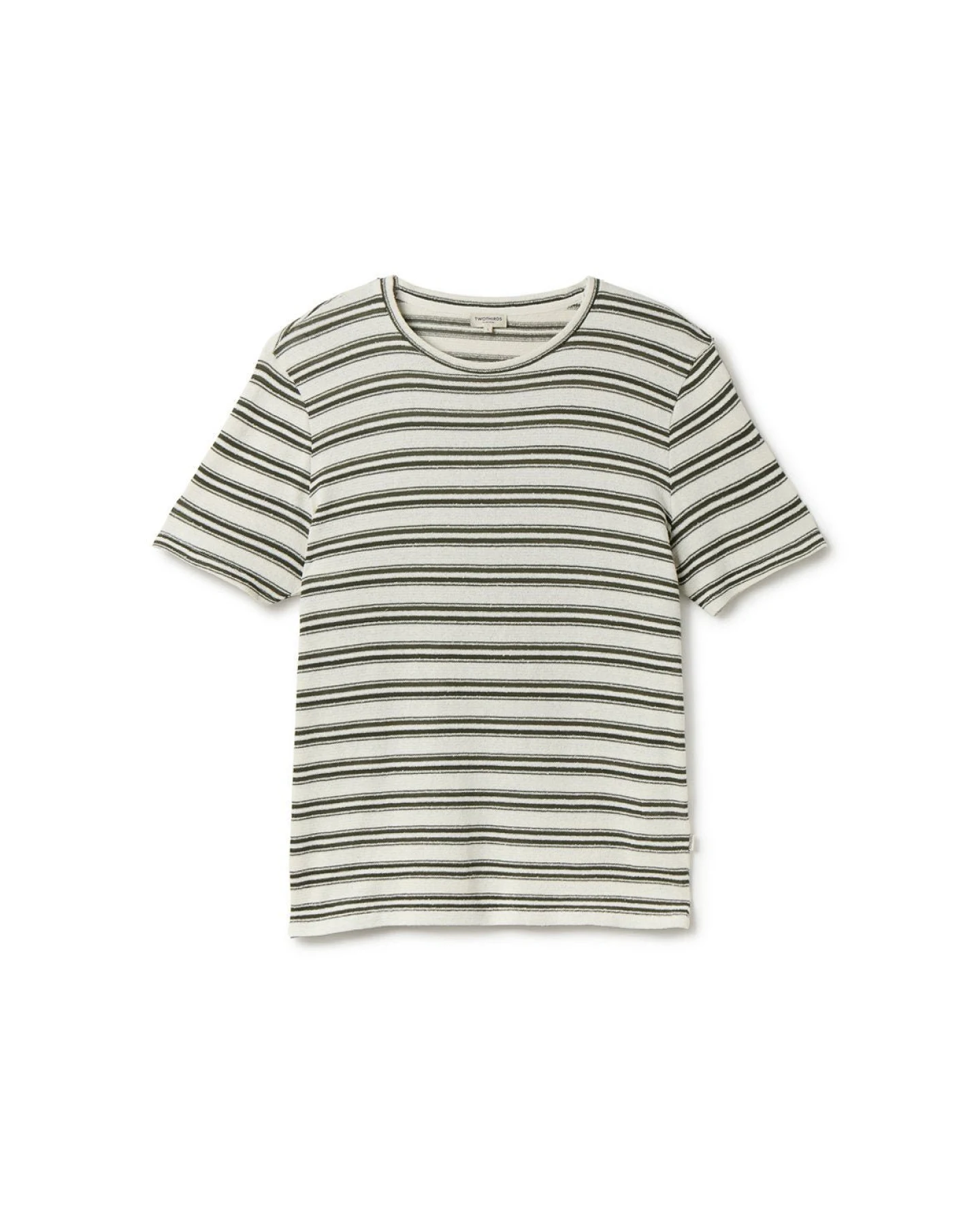 TWOTHIRDS Herren vegan T-Shirt Wight Grün Gestreift – Ansicht 2