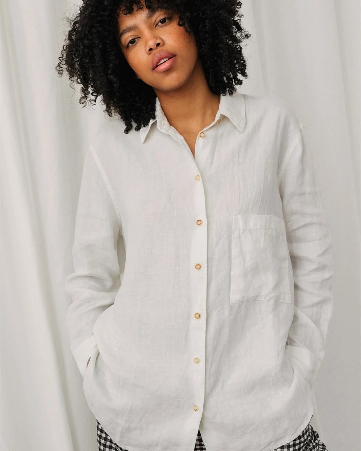 TWOTHIRDS Damen vegan Hemd Judinsalo Off White