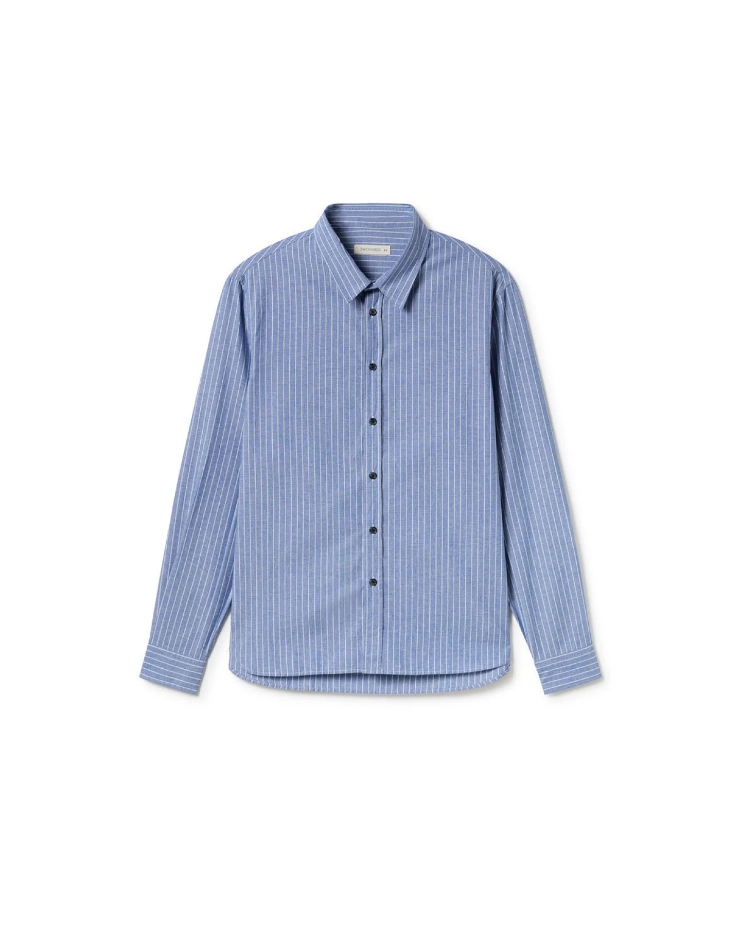 TWOTHIRDS Herren vegan Hemd Ducos Blau Gestreift – Ansicht 2