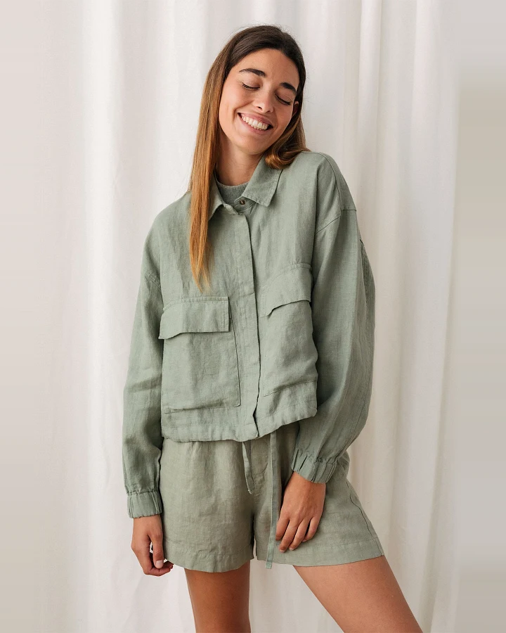 TWOTHIRDS Damen vegan Jacke Hiengabat Wüste Salbei Grün