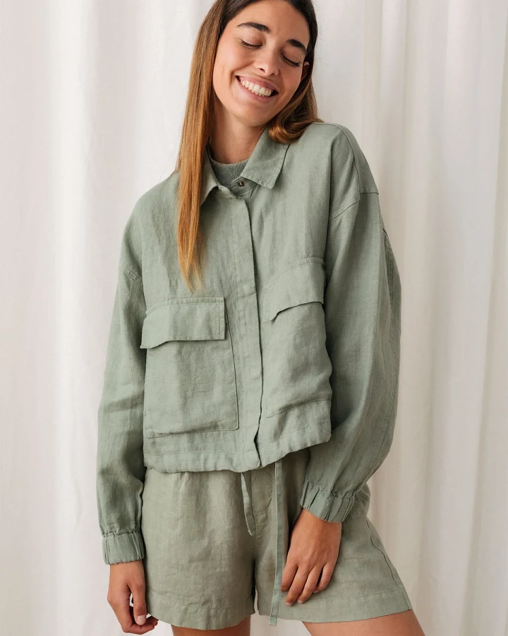 TWOTHIRDS Damen vegan Jacke Hiengabat Wüste Salbei Grün