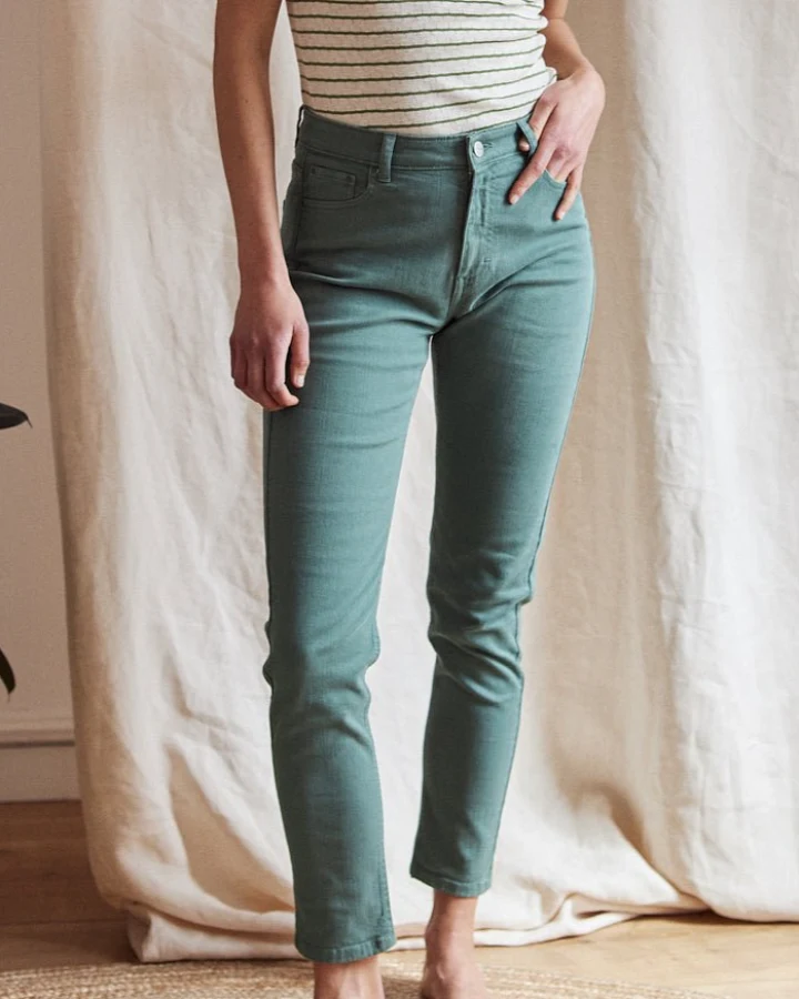 TWOTHIRDS Damen vegan Jeans Cleopha Meerschaumgrün