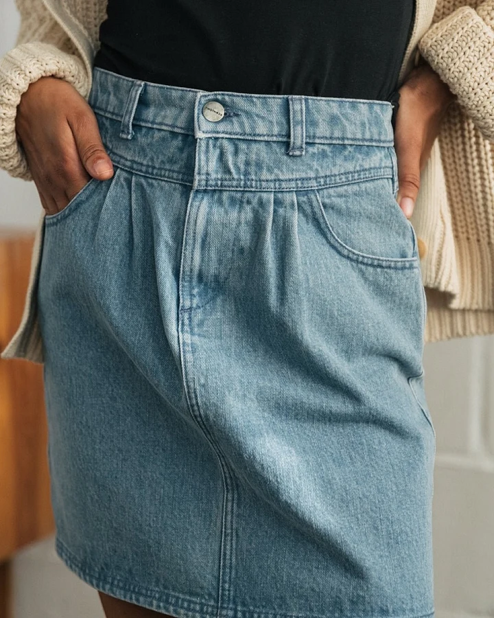 TWOTHIRDS Damen vegan Rock Kuratake Hellblau