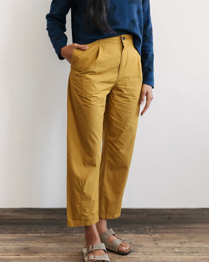 TWOTHIRDS Damen vegan Hose Chiens Senfgelb