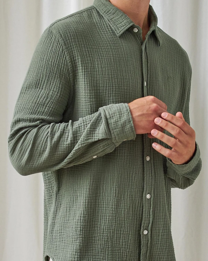 TWOTHIRDS Herren vegan Shirt Unyee Deep Lichen Green