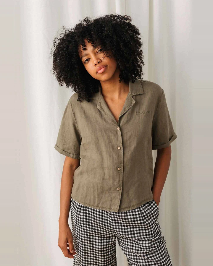 TWOTHIRDS Damen vegan Hemd Rano Light Khaki