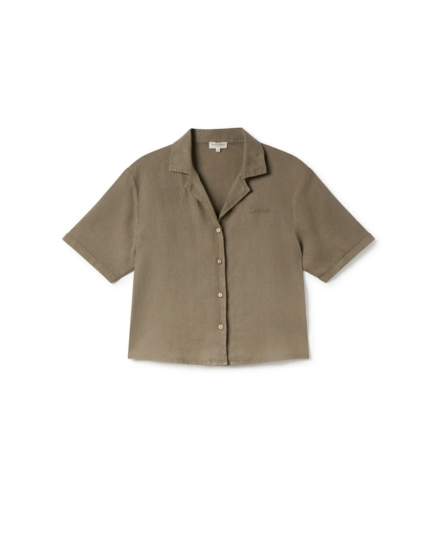 TWOTHIRDS Damen vegan Hemd Rano Light Khaki – Ansicht 2