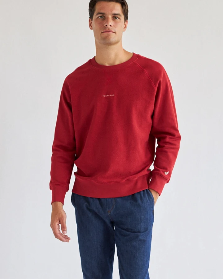 TWOTHIRDS Herren vegan Sweatshirt Videy Rot Dhalila