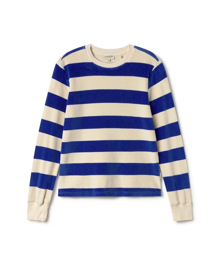 TWOTHIRDS Damen vegan Sweatshirt Hawi Ultramarinblau Gestreift