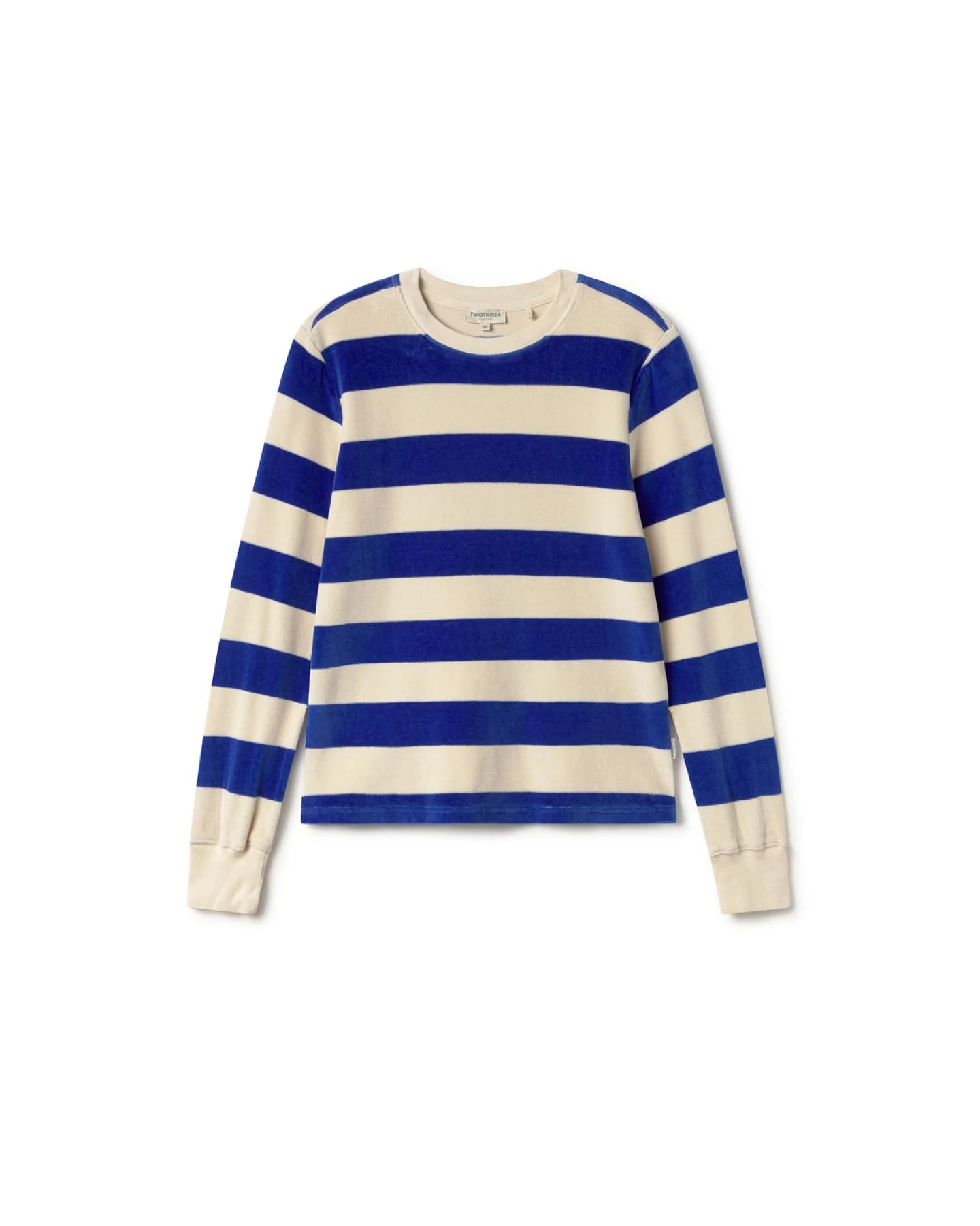 TWOTHIRDS Damen vegan Sweatshirt Hawi Ultramarinblau Gestreift – Ansicht 2