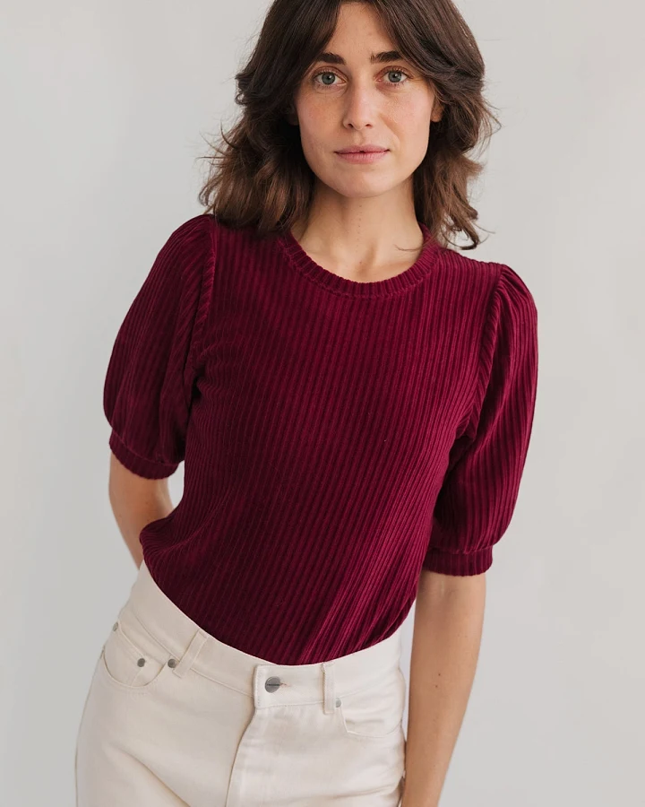 TWOTHIRDS Damen vegan Top Horst Dark Cranberry