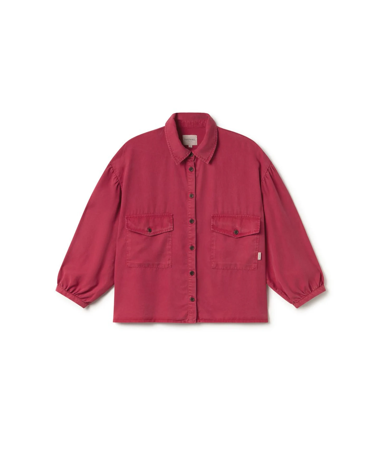 TWOTHIRDS Damen vegan Hemd Hamushin Washed Fuchsia – Ansicht 2