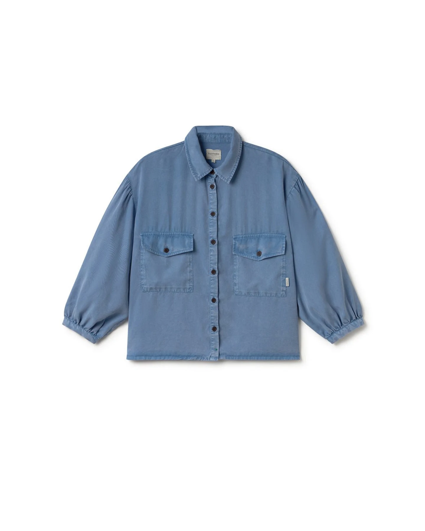 TWOTHIRDS Damen vegan Hemd Hamushin Gewaschen Blau – Ansicht 2