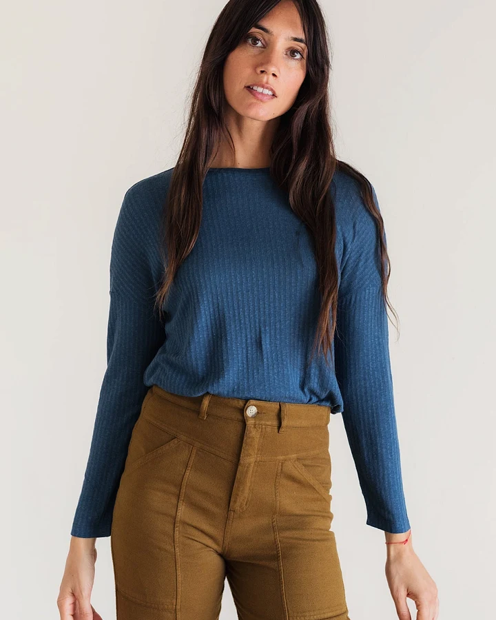 TWOTHIRDS Damen vegan Top Gravinis Blau