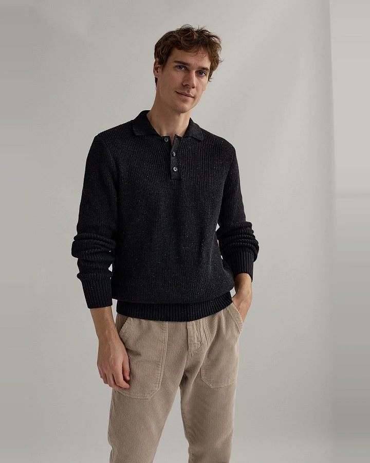 TWOTHIRDS Herren vegan Pullover Orango Schwarz Neps