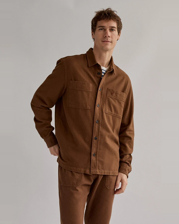 TWOTHIRDS Herren vegan Hemd Taylor Braun Sand