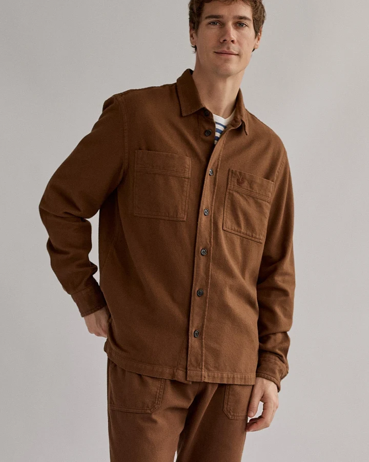 TWOTHIRDS Herren vegan Hemd Taylor Braun Sand