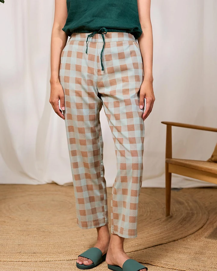 TWOTHIRDS Damen vegan Hose Waikane Bicolour Checks